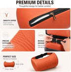 Universal Memory Foam Car Headrest Neck Pillow, Ergonomic Car Seat Neck Support Cushion with Soft PU Leather Cover for Driving, Long Trips, Most Cars SUVs (Orange*2) - Image 3