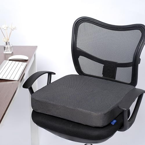 Ifoam Gel Infused Memory Foam Layer Wheelchair Cushion - Seat Cushion for Wheelchair-Office Chair, Kitchen Chair-Pressure Sore and Tailbone Pain Relief-High Dense Polyfoam Base (Black, 18×18×3 inch) - Image 7