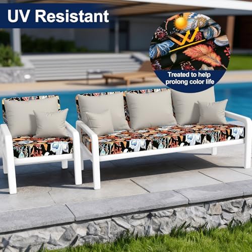 Smiry Waterproof Patio Cushion Covers, Stretch Outdoor Furniture Covers - Image 3