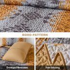 Dintszyayue Boho Quilt Set King, Aztec Geometric Bedspread with 2 Shams - Image 3