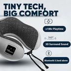 Bluetooth Music Semicircular Neck Pillow Wireless Bluetooth Speaker Suitable Airplane,Bus,Train,Car,Office,and Outdoor Camping for Sleeping, Resting The Best Travel Essentials. (Light Gray) - Image 6