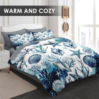WeCozy Queen Comforter Set with Sheets, 7 Pieces Coastal Ocean Bedding - Image 4