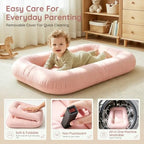 Infant Support Cushion & Baby Support Cushion for Newborn 0-24 Months, Breathable Cotton Pad, Supervised Use, Portable Infant Essentials for Travel and Home, Pink (Cover Included - Image 5