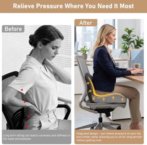 Car Seat Cushion with Lumbar Support, Office Chair Ergonomic Seat Cushion - Image 5