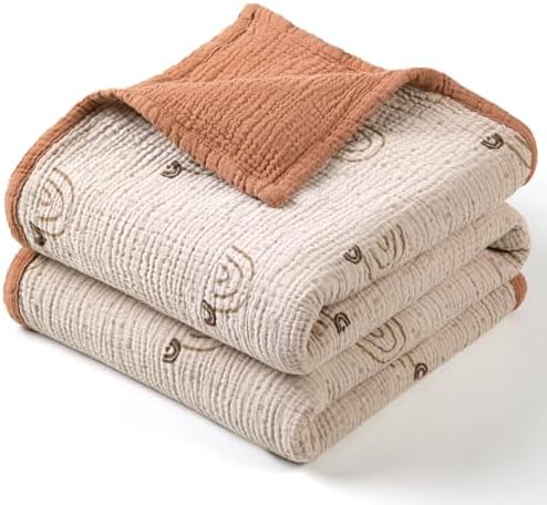 lulumoon Muslin Baby Blanket Neutral: Cotton Toddler Blanket for Daycare by Lulumoon
