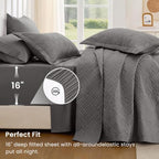 Love's cabin Quilts for Queen Bedspreads, 7 Pieces Bed in a Bag, Grey - Image 4