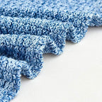Longhui bedding 100% Cotton Knitted Throw Blanket – Blue White, Soft & Cozy, Machine Washable, 60"x80" – Perfect for Living Room, Couch, Sofa, Bed or Travel - Image 5