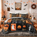 HOSIMA Halloween Quilt King,Patchwork Spooky Bedding with 2 Pillowcases. by HOSIMA