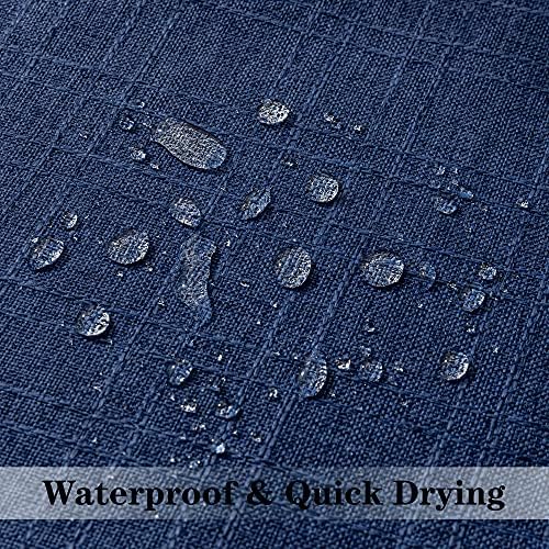 Kevin Textile Outdoor Waterproof 14”x36” Lumbar Pillow Cover 1 Pack, Blue - Image 2