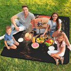 Halloween Witch & Bats Extra Large Picnic Blankets Waterproof Foldable Beach Blanket Waterproof Sandproof Outdoor Packable Camping Blanket with Zip 79"x79" - Image 7