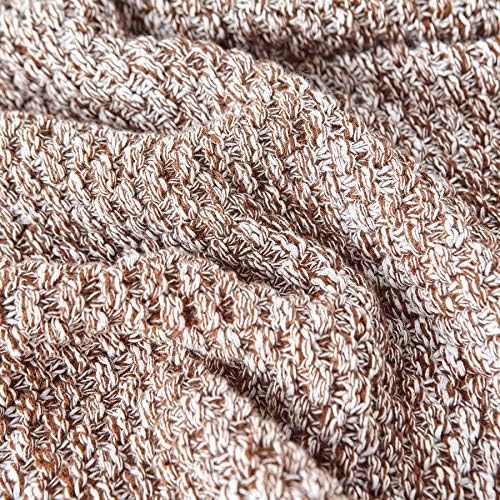 Longhui bedding 100% Cotton Knitted Throw Blanket – Coffee, Soft & Cozy, Machine Washable, 60"x80" – Perfect for Living Room, Couch, Sofa, Bed or Travel - Image 3