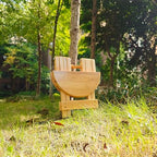 Folding Wood Stool Fully Assembled Side Table Foot Rest Plant Stand - Image 2