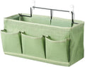 Bed Hanging Storage Bag，Bed Side Storage Pocket，Bunk Bed Hanging Storage Caddy with Hooks and Pockets for Bunk Beds Rails Book Phone Glasses Storage(Green(Wall-Mounted Model)) by Unknown