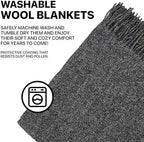 Merino Wool Throw Blanket, Indoor & Outdoor Blankets and Throws, Soft Blanket with Fringes, 55"x79" (140 x 200 cm) - Image 7