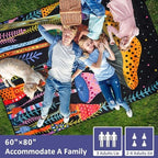 Mushroom Picnic Blankets Waterproof Foldable Picnic Outdoor Blanket 80"x 60" Picnic Mat 3-Layer Thicking Outdoor Foldable Blankets Sandproof Lightweight Beach Blankets with Strap Machine Washable - Image 4