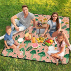 Orange Green Mushroom Large Foldable Picnic Blanket 78.7x78.7 Inch - Image 7