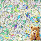SOMWISE Rainbow Stained Glass Window Privacy Film,Heat Blocking Decor Cling by somwise