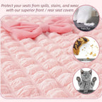 Car Front Seat Covers,Pink Bowknot Car Accessories for Women – 1 Seat Cover - Image 7