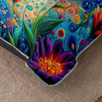 HOSIMA Colorful Dreamy Hippie Boho Floral Quilt Queen with 2 Pillowcases. - Image 4