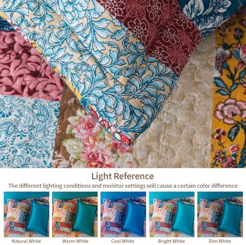 VAPUTAR Cotton California King Size Bedding Set, Farmhouse Bedspread - Image 6