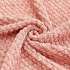 Longhui bedding 100% Cotton Knitted Throw Blanket – Pink, Soft & Cozy, Machine Washable, 60"x80" – Perfect for Living Room, Couch, Sofa, Bed or Travel - Image 2
