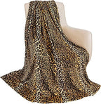 MACEVIA Flannel Fleece King Blanket for Couch, Leopard Print Blankets for Adult, Fuzzy Cozy Soft Fluffy Plush Cheetah Blanket for Bed Sofa 260GSM, Suitable for All Seasons (Brown Leopard,108x90inches) by Macevia