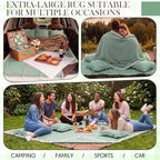 Boao Extra Large Picnic Blanket, 98" x 78" Green Gingham Picnic Blanket Set - Image 6