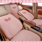 Full Set Car Front Seat Covers, Pink Bowknot Car Accessories for Women - Image 6