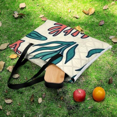 Outdoor Waterproof Zipper Picnic Blanket Shell Red Green 78.7"x78.7" - Image 5