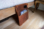 Leather Bedside Storage Organizer, Leather Storage Organizer, Handmade Bedside Caddy with 3 Pockets For Magazines, Books and Accessories - Image 3