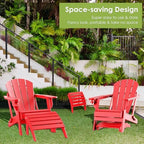 GREENVINES Adirondack Ottoman Set of 2, HDPE Plastic, Red - Image 5