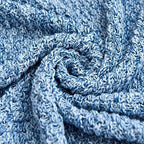 Longhui bedding 100% Cotton Knitted Throw Blanket – Blue White, Soft & Cozy, Machine Washable, 60"x80" – Perfect for Living Room, Couch, Sofa, Bed or Travel - Image 3