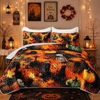 HOSIMA Halloween Watercolor Horror Quilt Queen Size with 2 Pillowcases. by HOSIMA