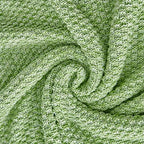 Longhui bedding 100% Cotton Knitted Throw Blanket – Green, Soft & Cozy, Machine Washable, 60"x80" – Perfect for Living Room, Couch, Sofa, Bed or Travel - Image 2
