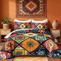 HOSIMA Bohemia Floral Plaid Patchwork Quilt Set Full with 2 Pillowcases. by HOSIMA