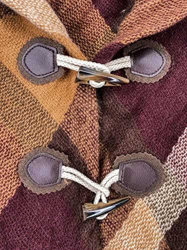 Moss Rose Women's Travel Plaid Shawl Wrap Open Front Poncho Cape for Fall Winter - Image 2