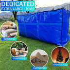 1-Pack 66 Gallon Heavy Duty Storage Bags, Extra Large Zippered Duffle Totes for Moving, Travel, Bedding & Christmas Tree(Blue,250L-1 Pack) - Image 3