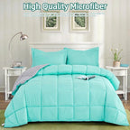 HOMME Queen Size 3 Pieces All Season Soft Comfortable Down Alternative Reversible Quilted Oversize Comforter Set School Dorm, Machine Washable - Image 3