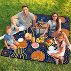 Zipper Foldable Picnic Blanket Jellyfish Orange Yellow 78.7x78.7 Inch - Image 7