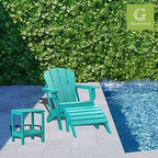 GREENVINES Adirondack Ottoman, HDPE Plastic, Aqua - Image 4