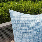 Kevin Textile Outdoor Waterproof 26"x26" Pillow Covers 2 Pack, Light Blue - Image 4