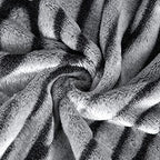 MACEVIA Sherpa Fleece Throw Blanket for Couch 3D Zebra Blanket Fuzzy Thick Warm Reversible Cozy Comfy Super Soft Blanket for Bed Sofa 490GSM - Black Zebra,50x60In - Image 3