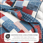Great Bay Home Lodge Quilt Set - 3-Piece King/California King Size Patchwork Bedding Set - Lightweight, All-Season, Reversible Bedspread (Americana Patchwork) - Image 2