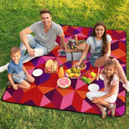 Large Waterproof Picnic Blankets Abstract Pattern Pink Red 78.7"x78.7" - Image 7