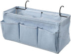 Bed Hanging Storage Bag，Bed Side Storage Pocket，Bunk Bed Hanging Storage Caddy with Hooks and Pockets for Bunk Beds Rails Book Phone Glasses Storage(Blue (Bedside Model)) by Unknown