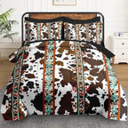 WeCozy King Comforter Set with Sheets, 7 Pieces Cowhide Cow Bedding - Image 2