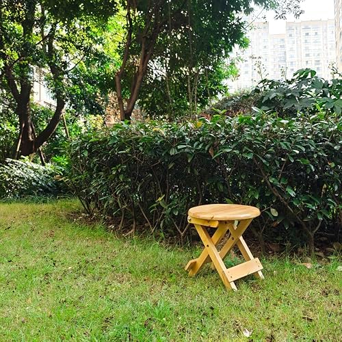 Folding Wood Stool Fully Assembled Side Table Foot Rest Plant Stand - Image 7