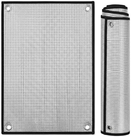 Blackout Window Film Heat Control, Anti-UV Aluminum Foil Sun Blocking Privacy Window Cover, Thermal Insulation Room Darkening with Suction Cups Reusable(Black Edge,38" W x 64" H) by Unknown