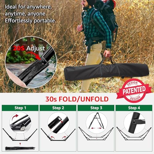 Tranquillo Unity Hammock Stand, 800 lbs Capacity Steel Double Hammock Stand for 2 Persons, Premium Pre-Assembled Stand for Indoor Outdoor, Frame Black - Image 5