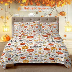 BlessLiving Quilts Queen Size Pumpkin Maple Leaves Halloween Fall Bedding - Image 3